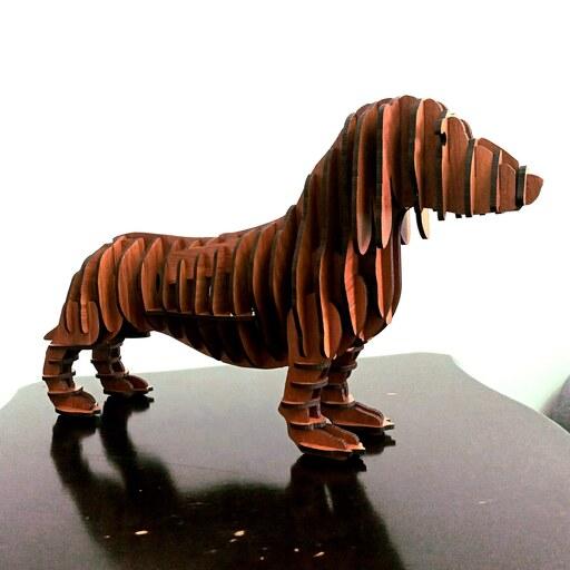 سگ چوبی سه بعدی