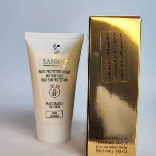 کرم ضد آفتاب بی رنگ spf50 لانسون Lanson    مخصوص پوست چرب ضد لک و ضد چروک ( ارسال رایگان )

