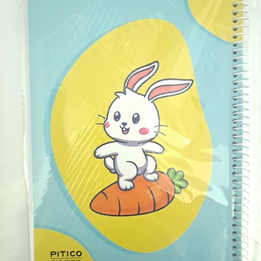 دفتر مشق 80 برگ سیمی طرح خرگوش جلد مقوایی برند پیتیکو