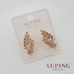 گوشواره Xuping حلقه ای نگین دار برگ