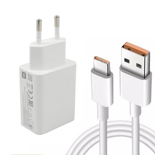 شارژر  شیایومی 18وات مدل travel adapter 25w به همراه کابل تبدیل USB-C(های کپی)

