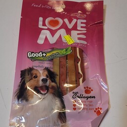 تشویقی سگ برند لاومی love me با طعم مرغ و بیف و جگر تاریخ تا 2025