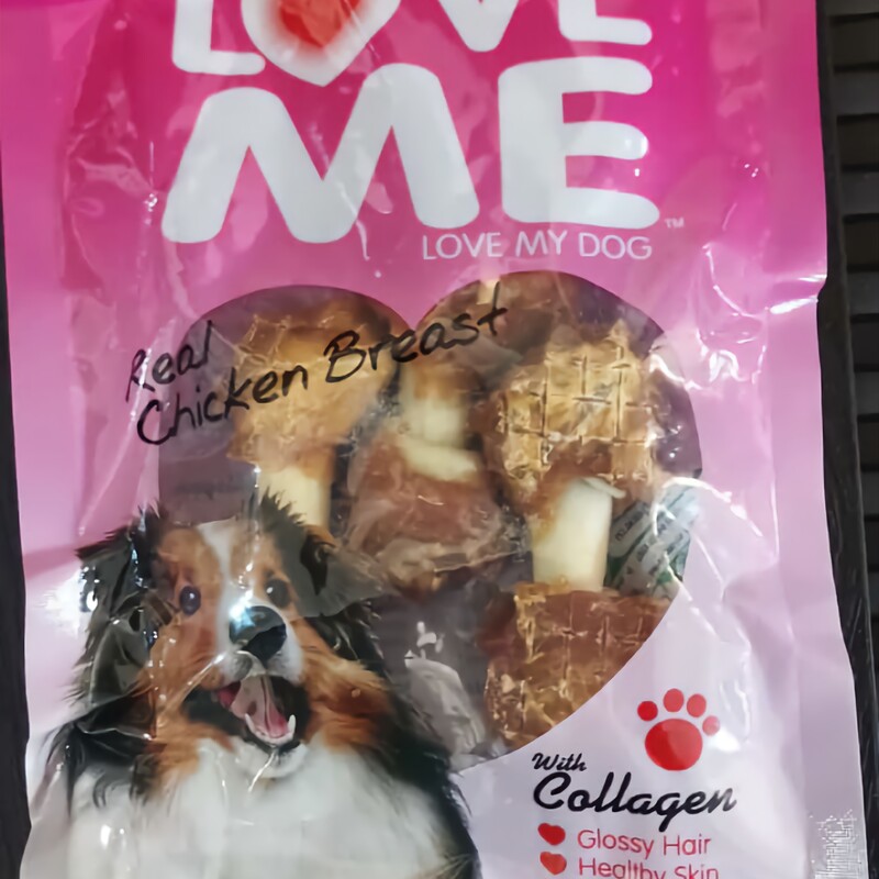 تشویقی سگ برند لاومی love me با طعم مرغ دو سر گره تاریخ تا 2025