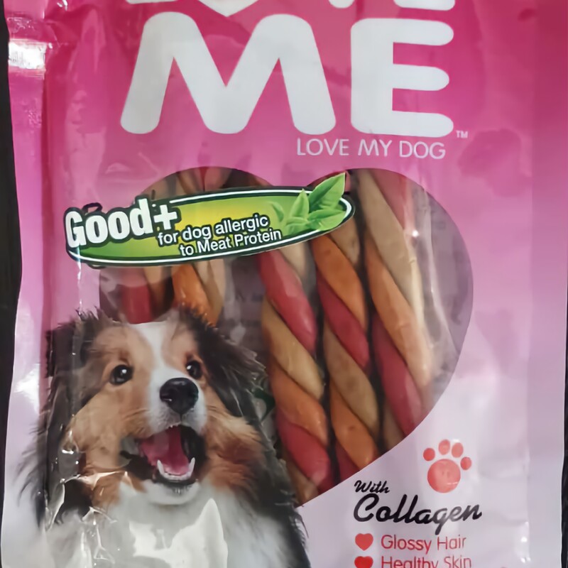 تشویقی سگ برند لاومی love me با طعم مرغ و جگر و بیف تاریخ تا 2025