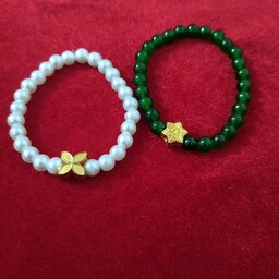 دستبند های مرواریدی (سبز،سفید)