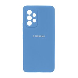 قاب-گارد موبایل سیلیکونی High Copy لوگودار Samsung A53 - آبی