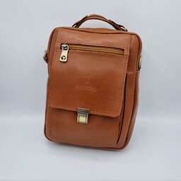 کیف چرم طبیعی متوسط قفلی مردانه و پسرانه  ارسال رایگان