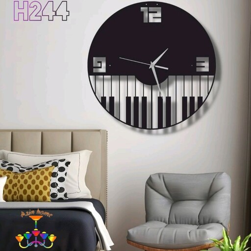 ساعت مدرن دیواری H244 فلزی با رنگ کوره ای استاتیک با سفارش سازی اندازه و رنگ