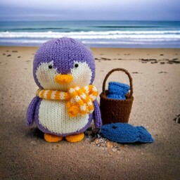 عروسک پنگوئن  کوچولو ، عروسک بافتنی دستباف