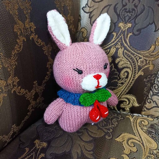 عروسک خرگوش ناز  عروسک بافتنی دستباف