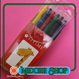 مداد شمعی پاستل پیچی - Titime Twist-it - شش رنگ
