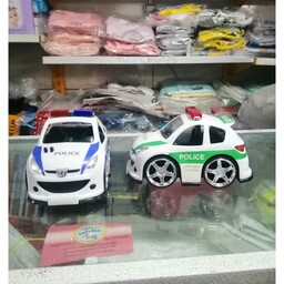لوازم سیسمونی و اسباب بازی ماشین پلیس در دو رنگ ابی و سبز  پلیس راهنمایی و رانندگی و پلیس انتظامی در اندازه 15 در 10