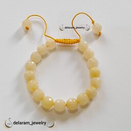 دستبند جید تراش لیمویی زنانه نخ مستحکم مورد استفاده در طلا فروشی ها