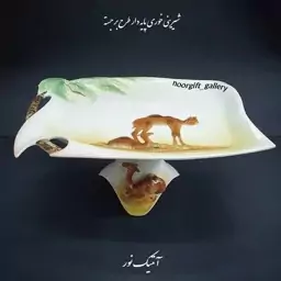 شیرینی خوری یا میوه خوری پایه دار چینی با جعبه خارجی آنتیک جهیزیه 