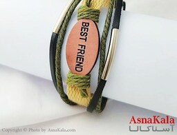 دستبند چرمی مردانه طرح بهترین دوست Best Friend Bracelet کد DSB18132W
