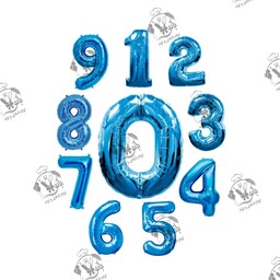 بادکنک فویلی عدد رنگ آبی سایز بزرگ(32 اینچ)(انتخاب عدد در گفت و گو)