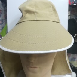 کلاه مردانه افتابی پشت بلند مجهزبه بند تنظیم زیرگلو ودارای تنوع رنگ