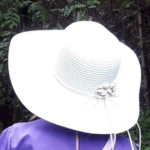 کلاه لبه دار دخترانه تابستانی مدل حصیری ساحلی جدید کلاه ساحلی با لبه 10 سانتیمتری و تزئین بند پاپیونی از جدیدترین مدل ها