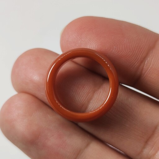 حلقه یا انگشتر سنگ عقیق نارنجی معدنی