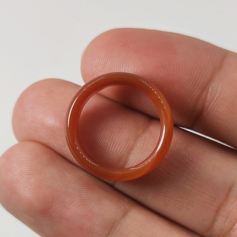 حلقه یا انگشتر سنگ عقیق نارنجی معدنی و طبیعی    