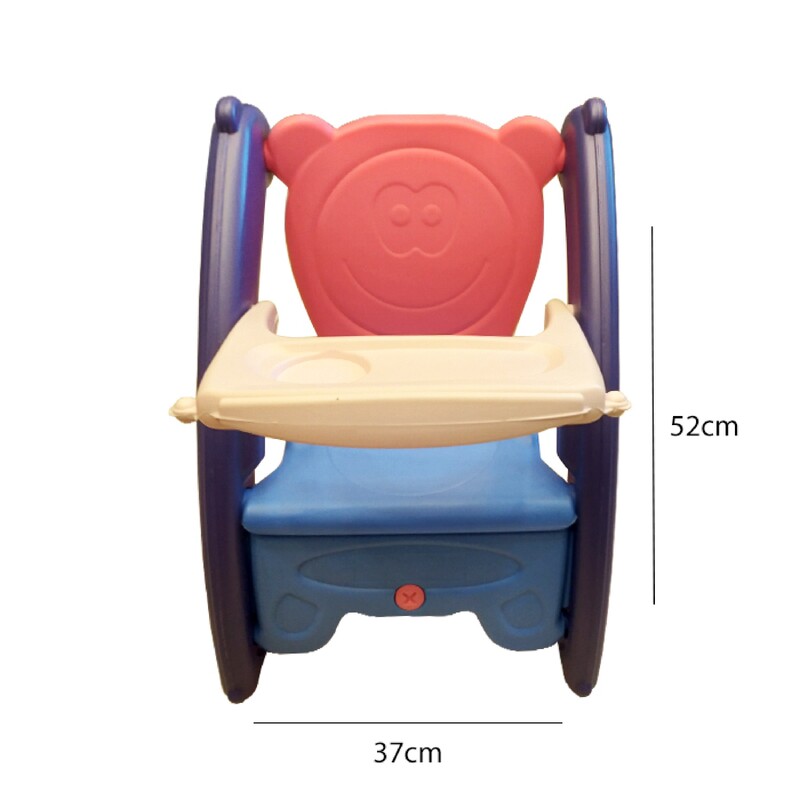 صندلی کودک سه کاره دارای سه کاربرد مختلف شامل صندلی راک، صندلی ساده و صندلی به همراه میز غذا خوری
موزیکال و چراغدار