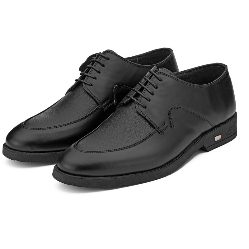 کفش مردانه مجلسی  چرم طبیعی مدل سهند مشکی متسقیم از خود تولید کننده (ارسال رایگان)