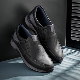کفش چرم طبیعی مردانه مدل آلپ مشکی مستقیم از تولید کننده (ارسال رایگان)