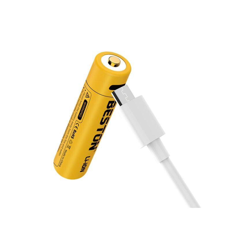 باتری نیم قلمی قابل شارژ بستون مدل LION کد MICROUSB بسته چهار عددی