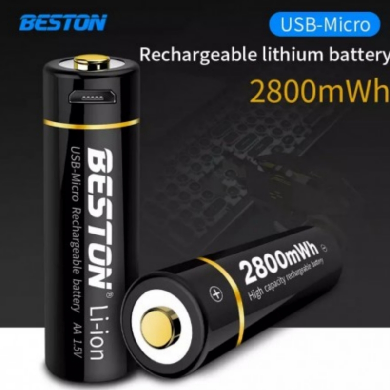باتری قلمی قابل شارژ بستون مدل LION کد میکرو USB بسته دو عددی