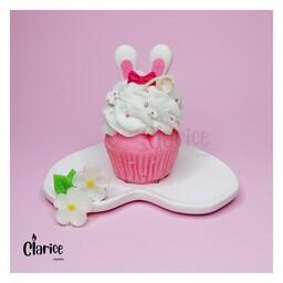 شمع فانتزی دستساز مدل کاپ کیک خرگوشی،گیفت تولد، هدیه تولد