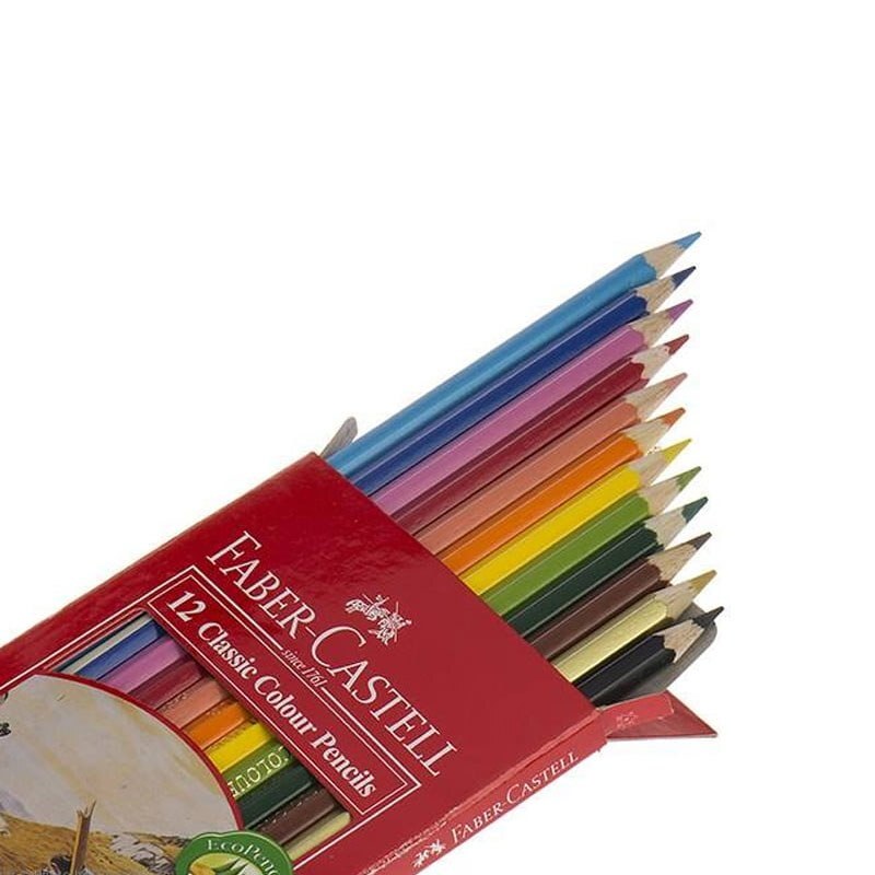 مداد رنگی 12 رنگ جعبه مقوایی فابر کاستل FABER CASTELL