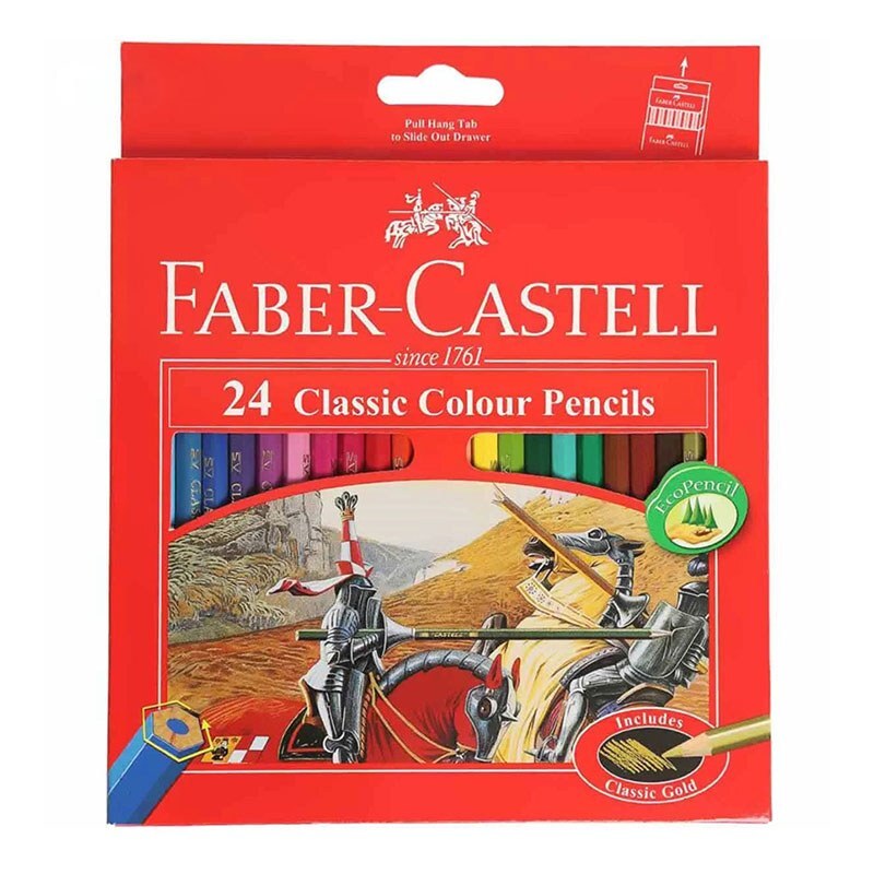 مداد رنگی 24 رنگ جعبه مقوایی فابر کاستل FABER CASTELL 