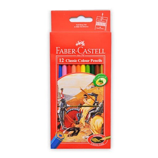 مداد رنگی 12 رنگ جعبه مقوایی فابر کاستل FABER CASTELL