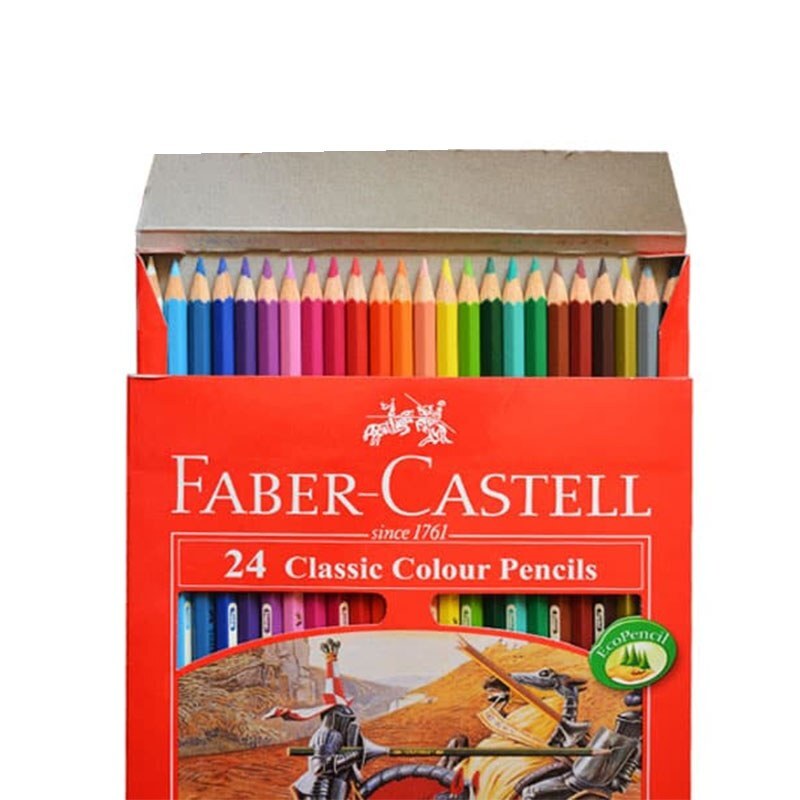 مداد رنگی 24 رنگ جعبه مقوایی فابر کاستل FABER CASTELL 
