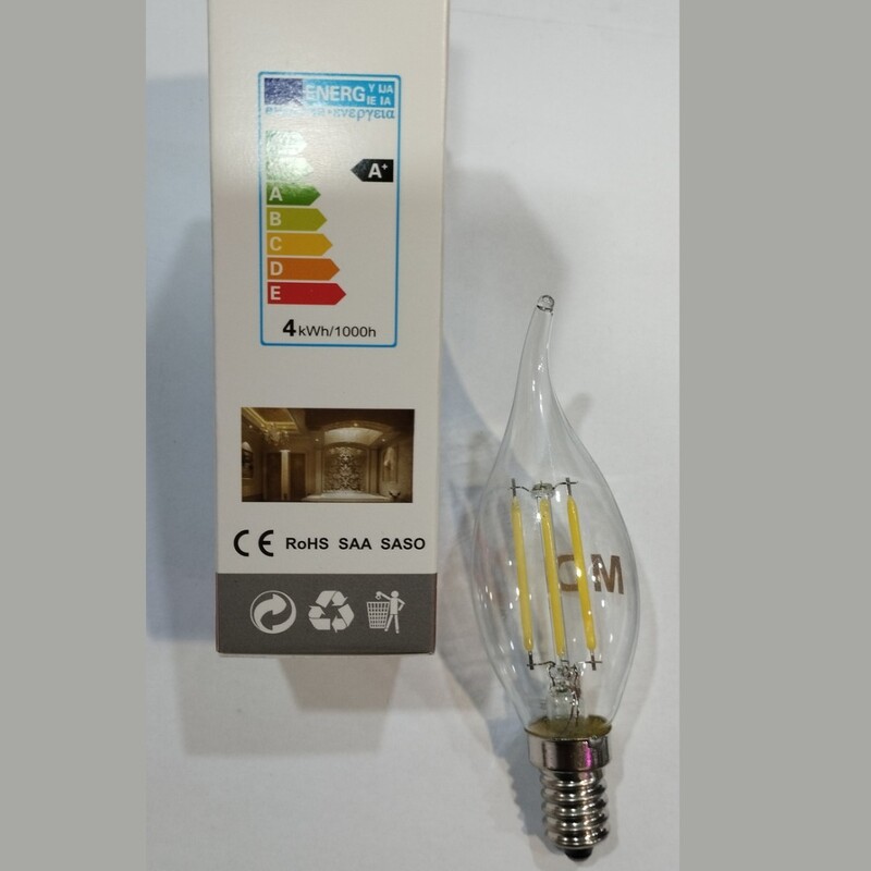 لامپ LED شمعی فلامینتی  4 وات مدل اشکی MD پایه E14
