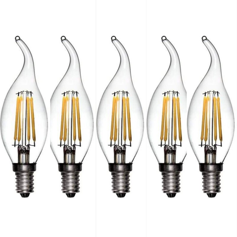 لامپ LED شمعی فلامینتی  4 وات مدل اشکی MD پایه E14 بسته 12 عددی