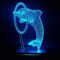 چراغ خواب و تزئینی سه بعدی طرح دلفین - LED کم مصرف