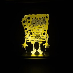 چراغ خواب  طرح کارتونی باب اسفنجی پایه مستطیل سان لیزر - LED کم مصرف