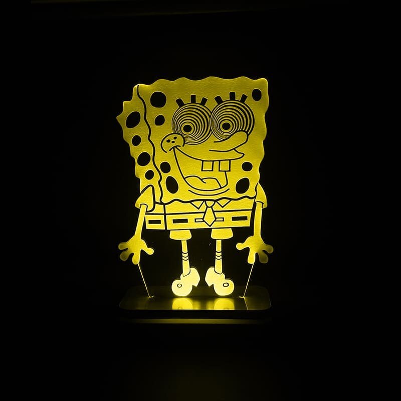 چراغ خواب اتاق کودک طرح کارتون باب اسفنجی مدل کلید دار سان لیزر