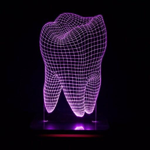 چراغ خواب و چراغ تزئینی مدل سه بعدی طرح دندان -  LED کم مصرف 