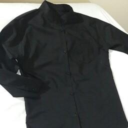 پیراهن مردانه تترون مشکی خنک سبک مناسب برای ایام محرم صفر اربعین جنس عالی سایز بندی عرض سینه54قدلباس75