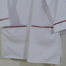 اسکراب روپوش پزشکی  پرستاری لباس جراحی سفید با مغزی های رنگی  کجراه