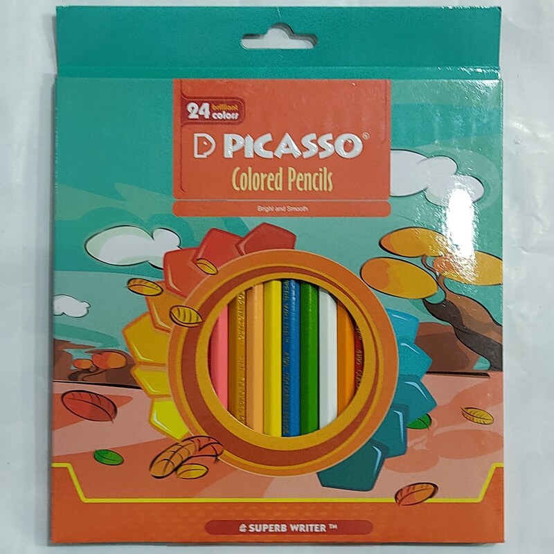 مداد رنگی 24رنگ جعبه مقوا پیکاسو 