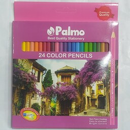 مداد رنگی 24رنگ جعبه مقوا پالمو