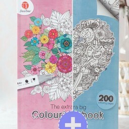 کتاب رنگ آمیزی 200 برگ برند defacto با بسیار باکیفیت با طرح های متنوع و زیبا ورقه های سفید در دو طرح متفاوت