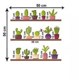استیکرچوبی طاقچه کاکتوس