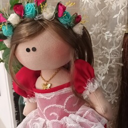 عروسک روسی 30 سانتی با تاج گل