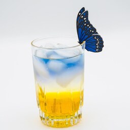 پروانه تزیینی لیوان، پروانه تزیینی تی بگ، 3 رنگ، آبی قرمز سفید،  20 عددی