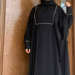 عبای بحرینی کرپ الیزه مشکی دوخت  و پارچه عالی