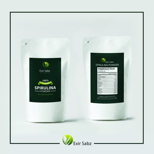 اسپیرولینا پودر جلبک بسته ی 50 گرمی خوراکی انسانی اکسیر سبز 